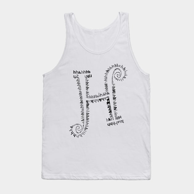 H letter Tank Top by hedehede